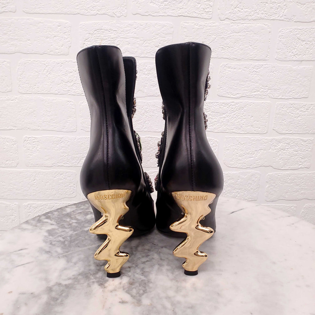 MOSCHINO RUNWAY CRYSTAL BOOTS - SIZE 38