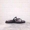 PRADA BLACK LEATHER FLIP FLOPS WITH BUCKLE - SIZE 37