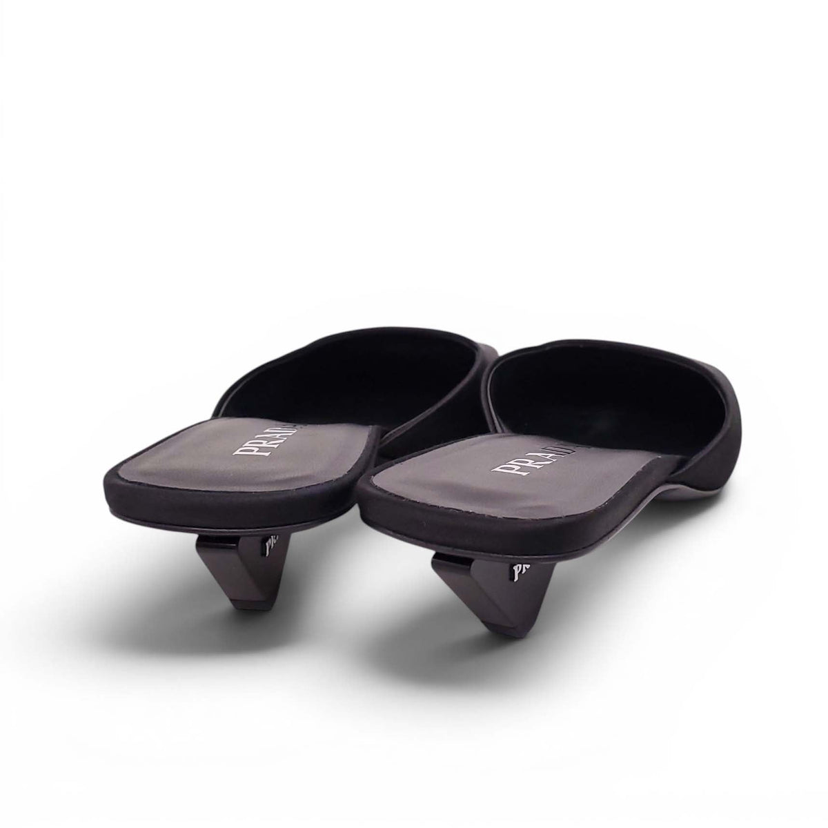 PRADA BLACK LOGO MULES - SIZE 39.5