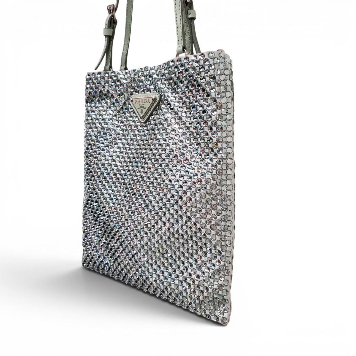 PRADA SEAFOAM CRYSTAL CROSSBODY BAG