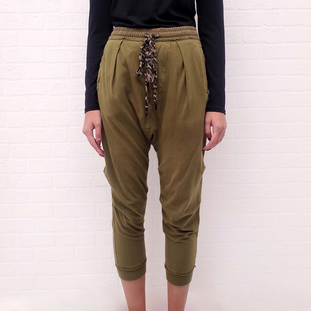 R13 HAREM SWEATPANTS WITH LEOPARD DRAWSTRING - SIZE XS