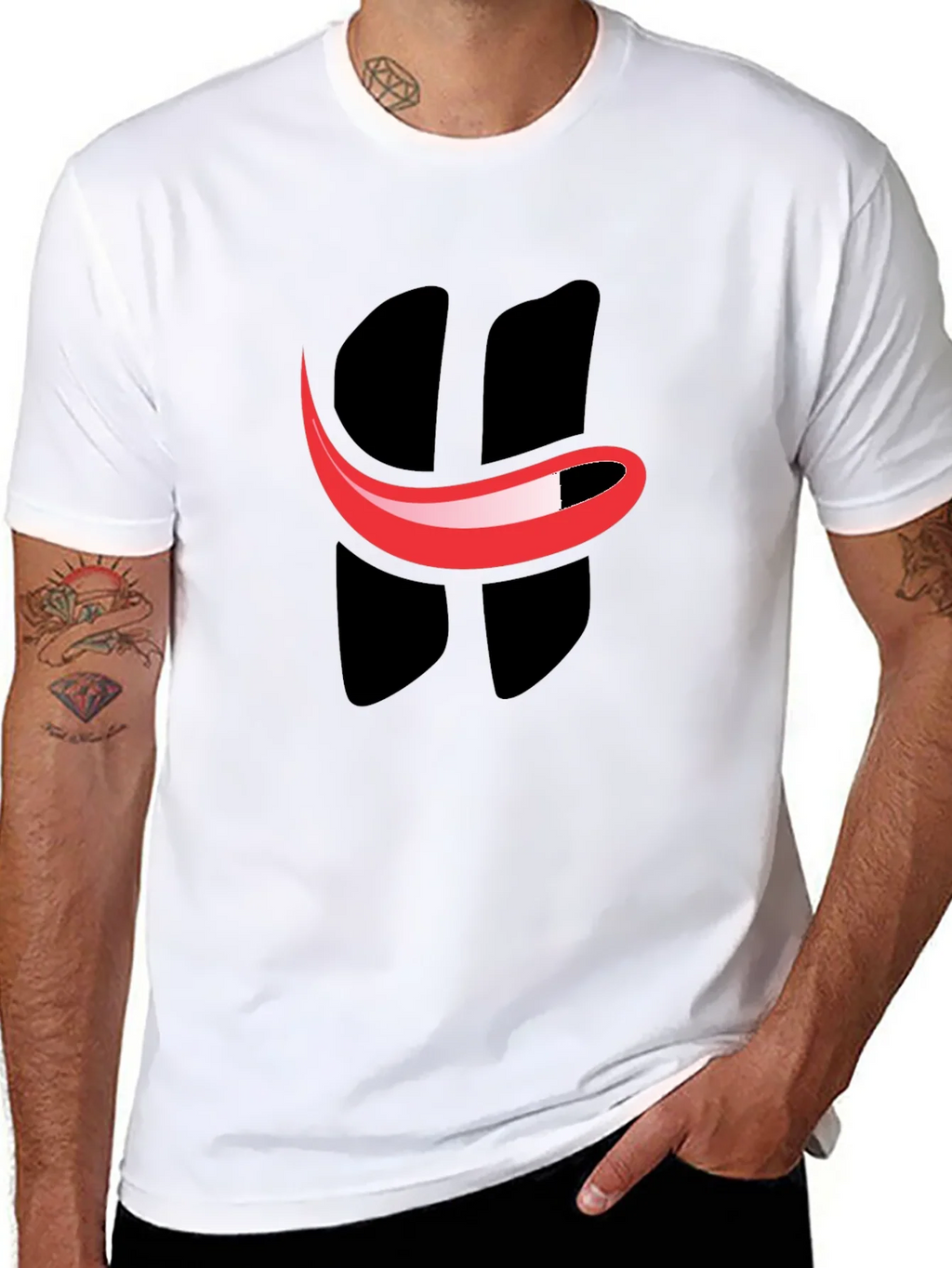 Smiley Face Graphic Tee - Black Cotton T-Shirt