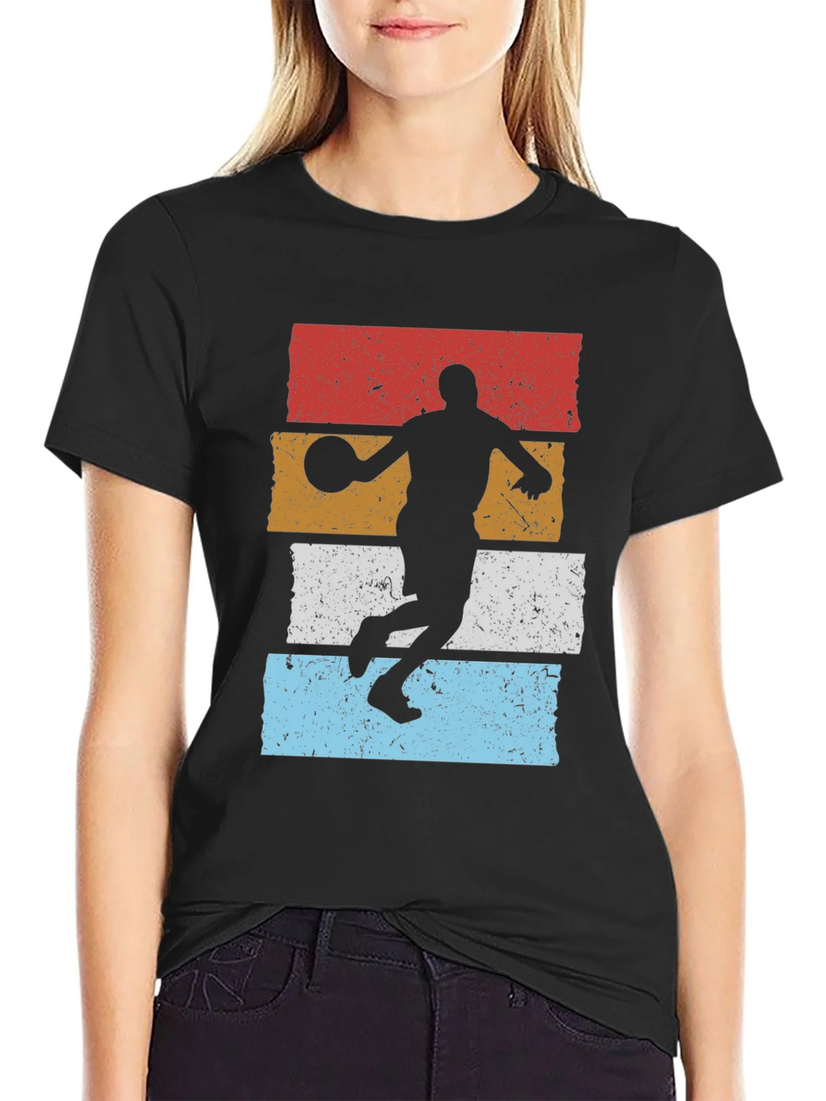 Retro Basketball Player Graphic T-Shirt