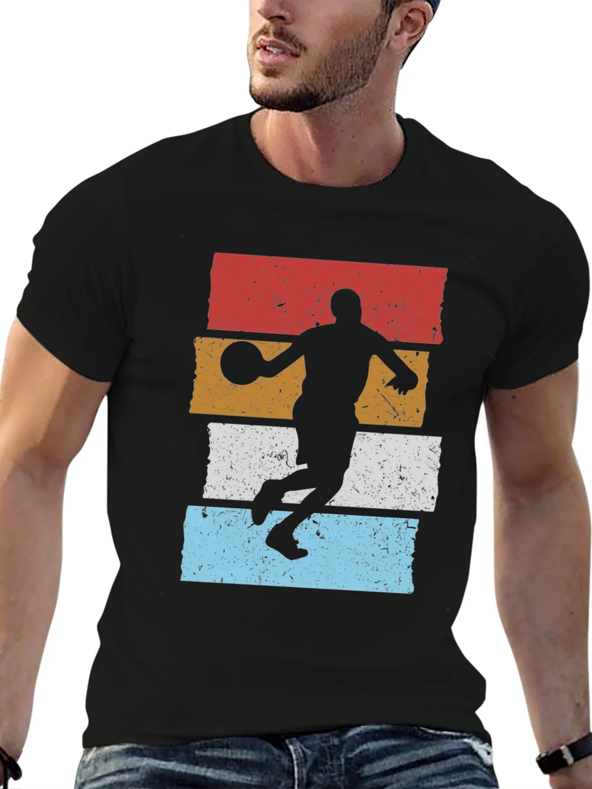 Retro Basketball Player Graphic T-Shirt