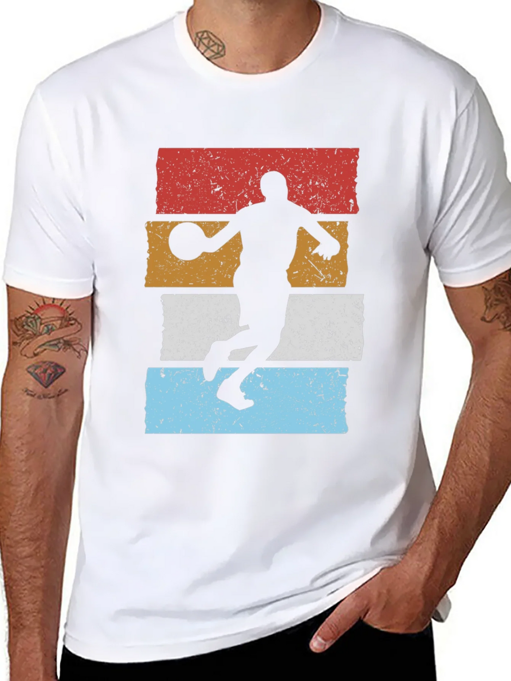 Retro Basketball Player Graphic T-Shirt
