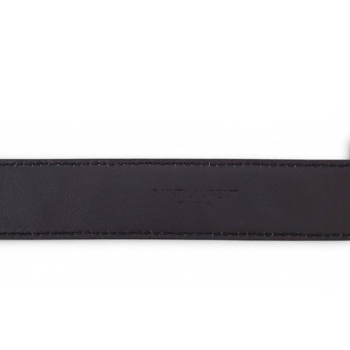 SAINT LAURENT BLACK CROC EMBOSSED BELT - SIZE 75