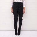 SAINT LAURENT BLACK TROUSERS WITH METALLIC STRIPE - SIZE 38