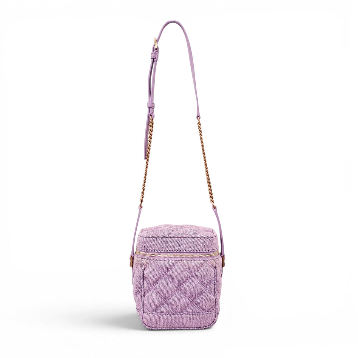 SAINT LAURENT LILAC DENIM VANITY BAG