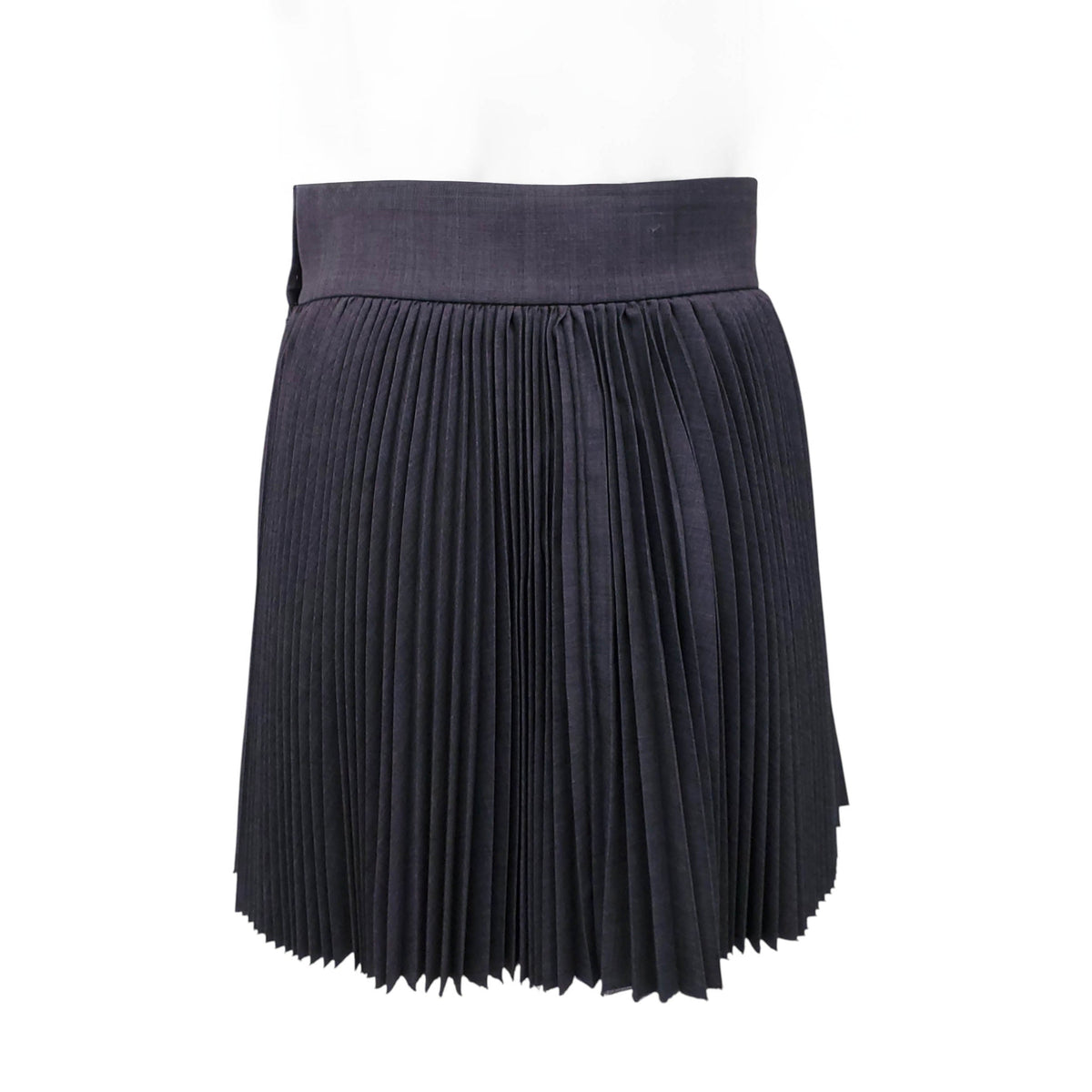 SHUSHU/TONG FRAYED SWISHY PLEATED GREY SKIRT - SIZE UK 8 (US 4)