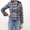 SMYTHE PLAID HOODED JACKET - SIZE 4