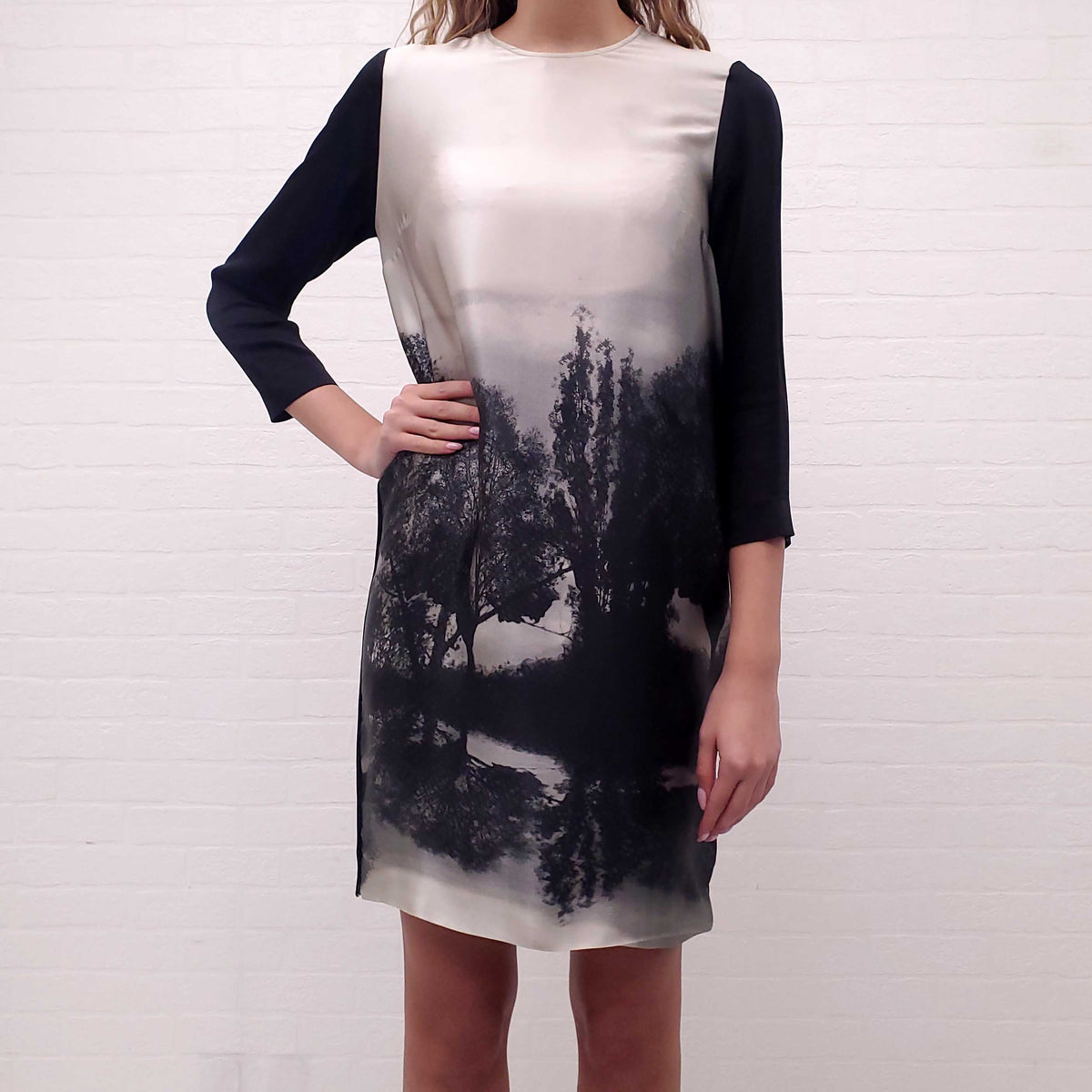 STELLA MCCARTNEY SILK PATTERNED DRESS - SIZE 40