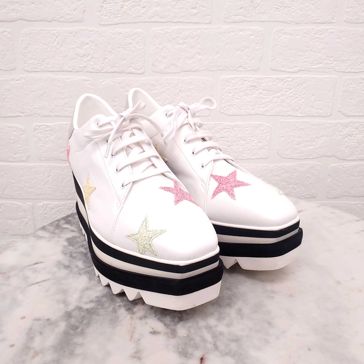 STELLA MCCARTNEY STAR EMBELLISHED SNEAKERS - SIZE 39