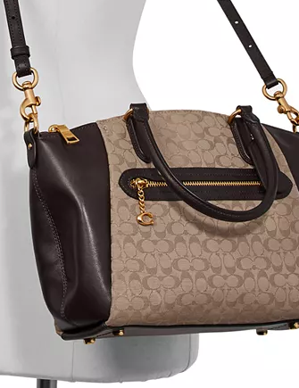 Coach Signature Jacquard Elise Satchel