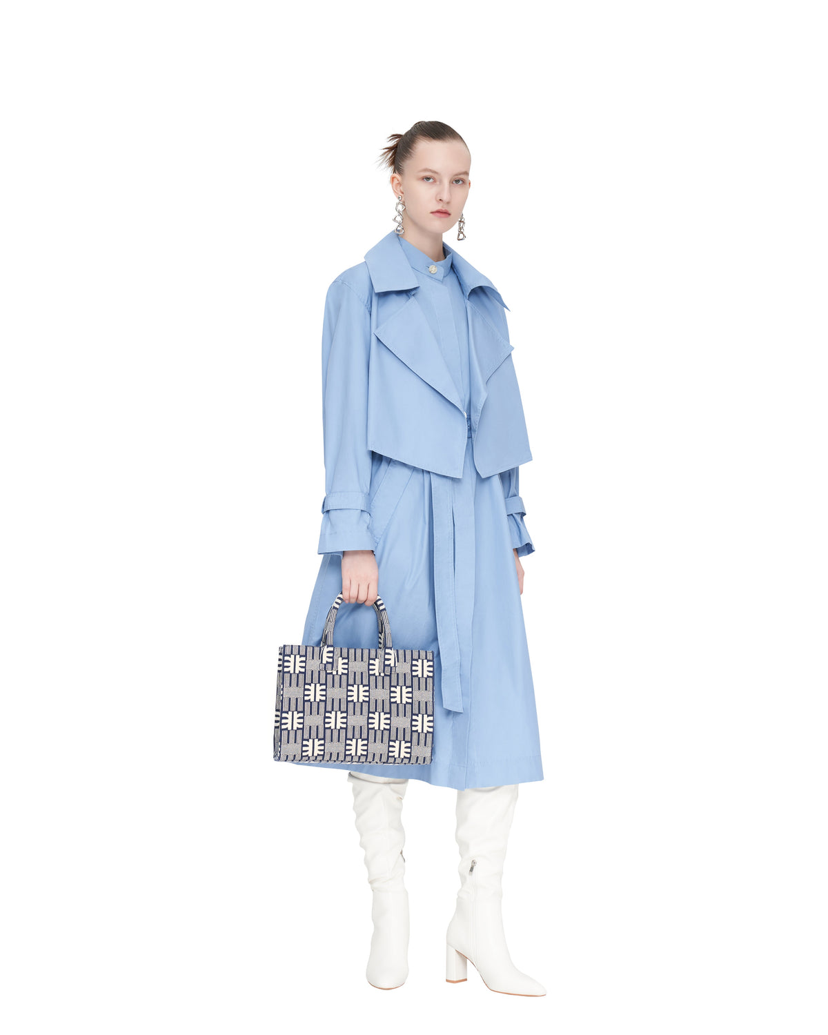 FEI Jacquard Knit Medium Tote Bag - Navy