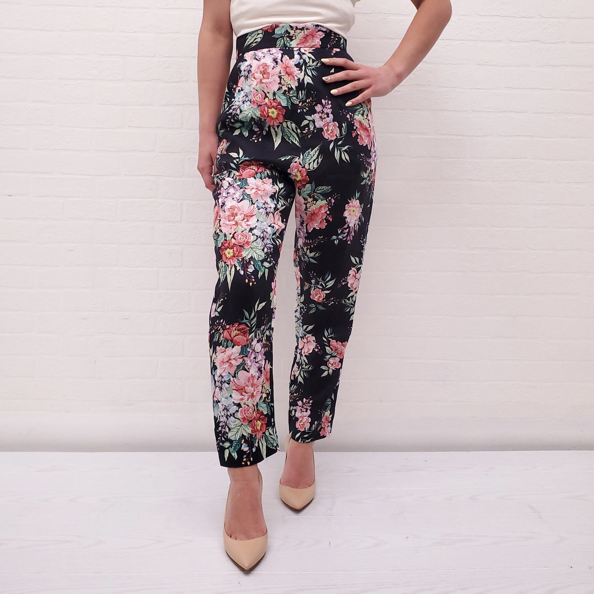 ZIMMERMANN FLORAL TAPERED TROUSERS - SIZE 0/XS
