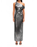 Nyra Metallic Gown In Silver