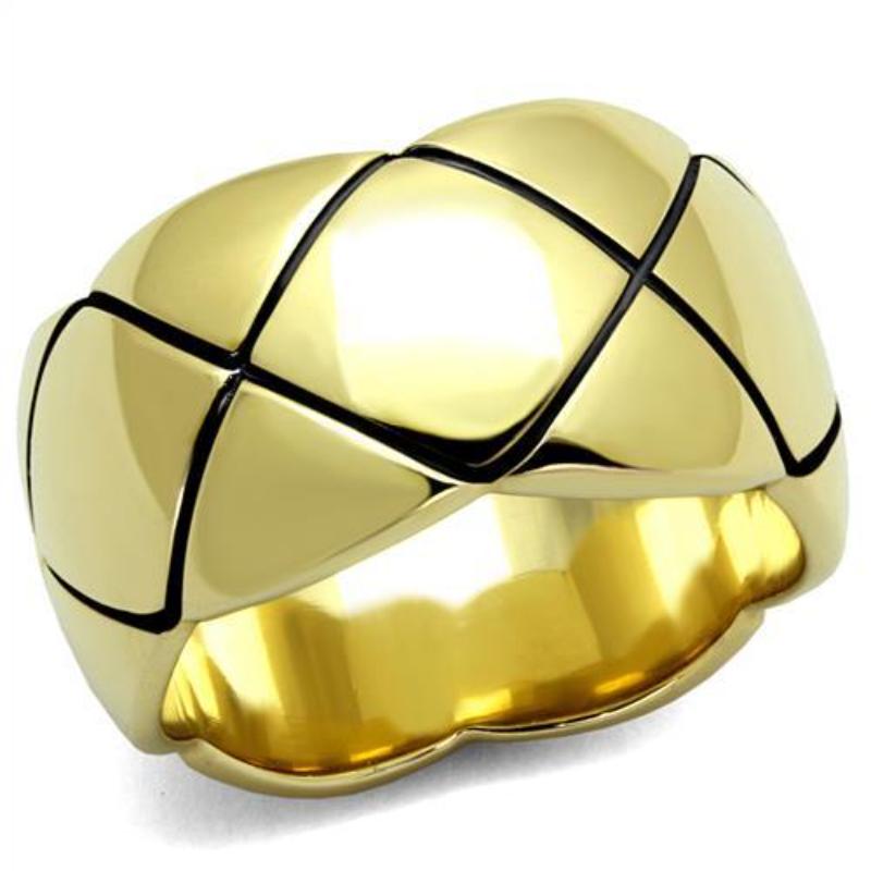 IP Gold(Ion Plating) Stainless Steel Ring with No Stone