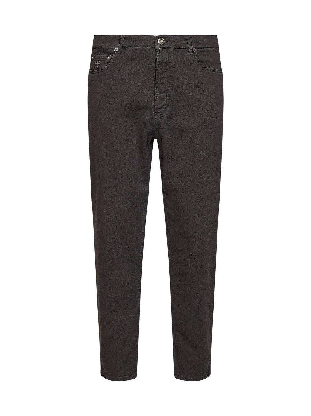 Brunello Cucinelli Men Dark Brown Garment-Dyed Lightweight Comfort Denim Iconic Fit Jeans