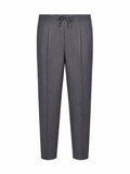 Brunello Cucinelli Men Medium Grey Virgin Wool Drawstring Trousers