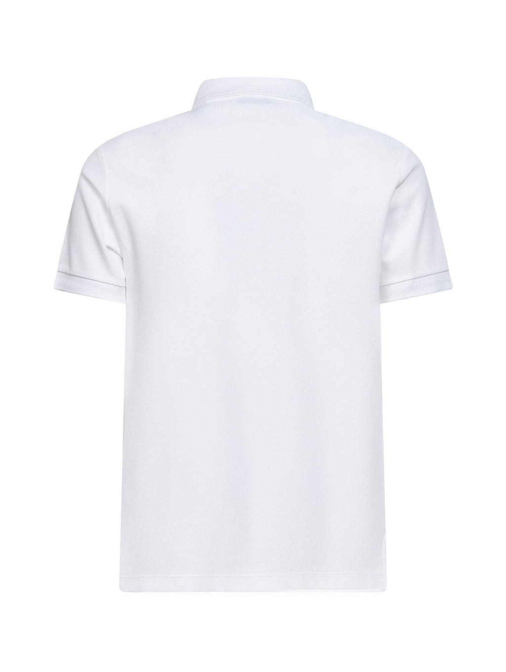 Burberry Men White Cotton Pique Polo Shirt With Ekd Embroidery