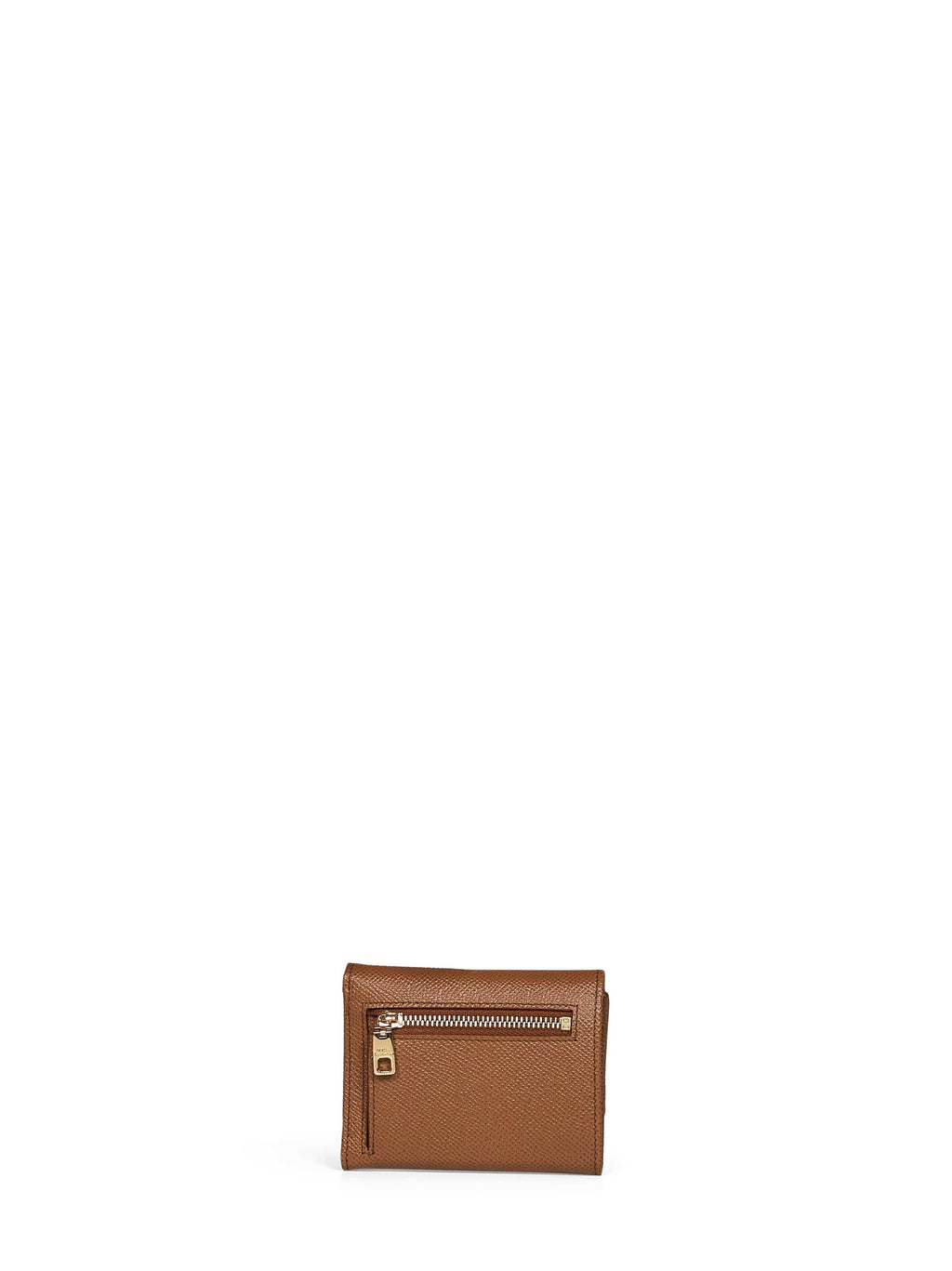 Dolce & Gabbana Women Caramel Dauphine Leather French Flap Wallet