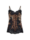 Dolce & Gabbana Women Leopard-Print Satin And Lace Camisole Top