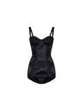 Dolce & Gabbana Women Black Silk And Lace Balconette Lingerie Bodysuit