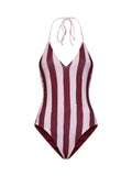 Fendi Women Red And Pink Lycra Pequin Reversible One-Piece Swimsuit
