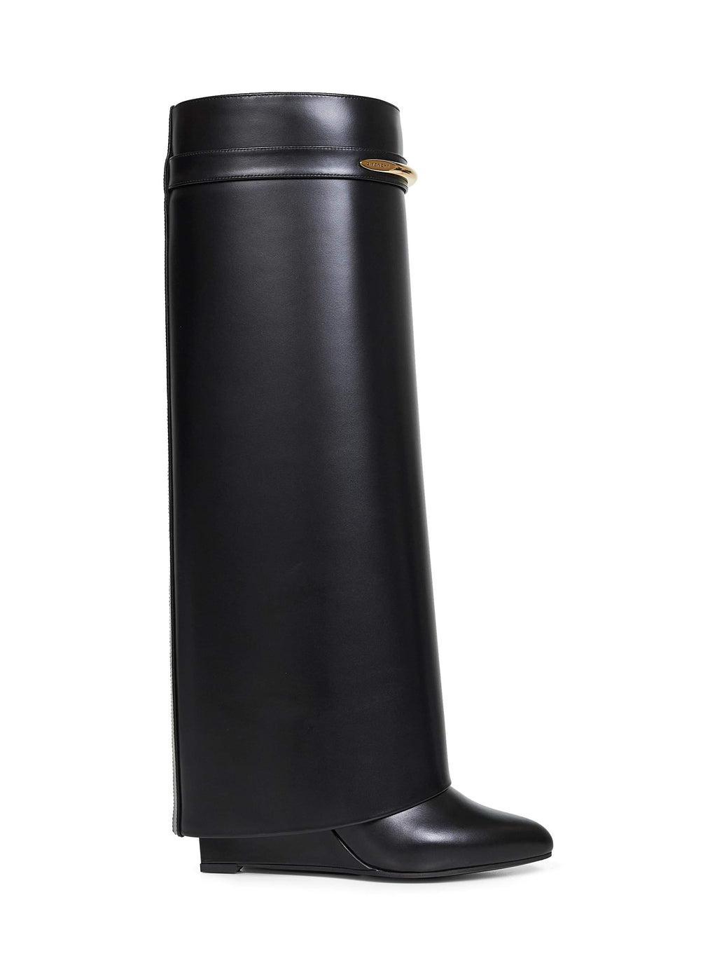 Givenchy Women Black Leather Shark Pinch Knee-High Boots