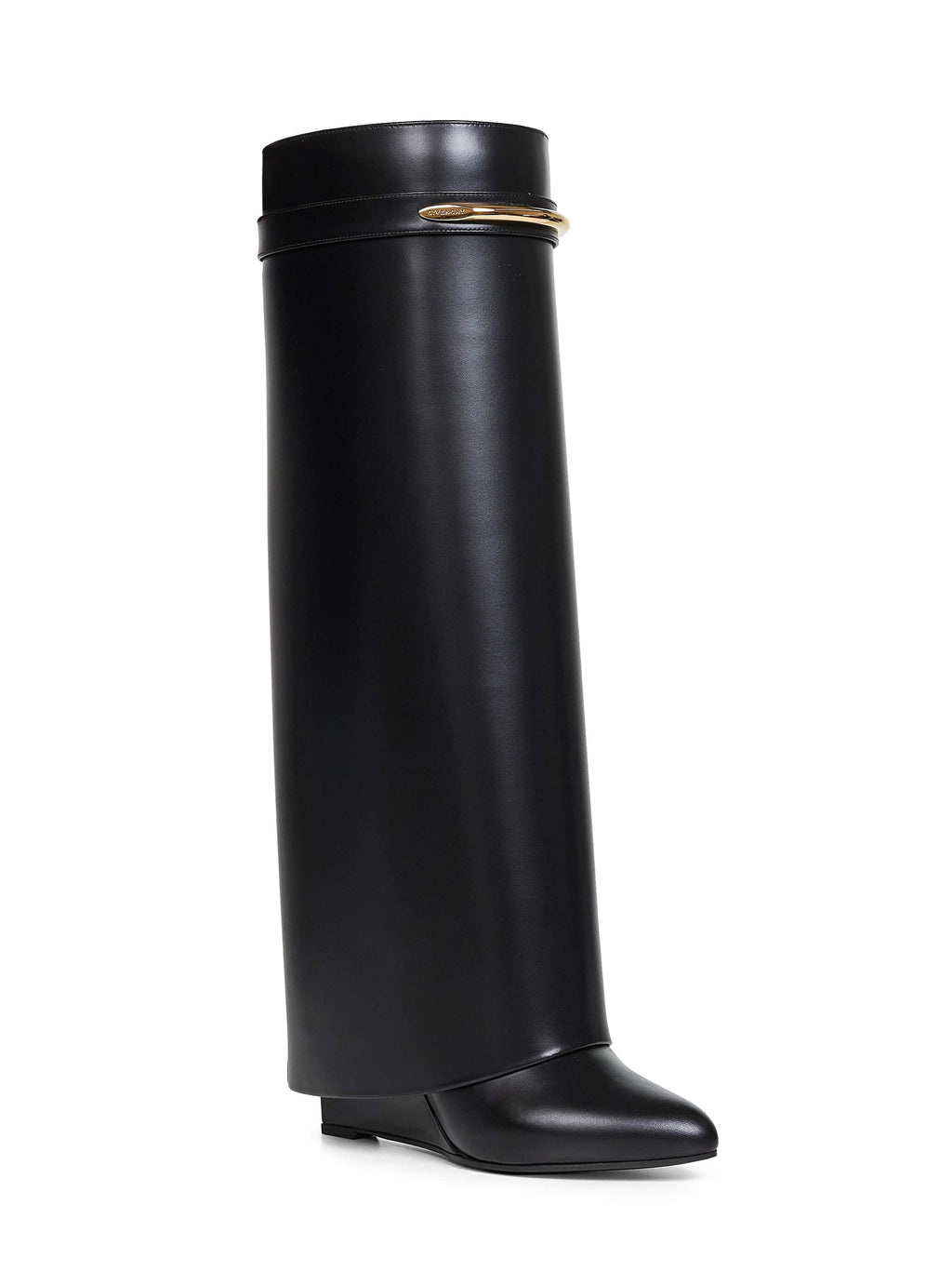 Givenchy Women Black Leather Shark Pinch Knee-High Boots