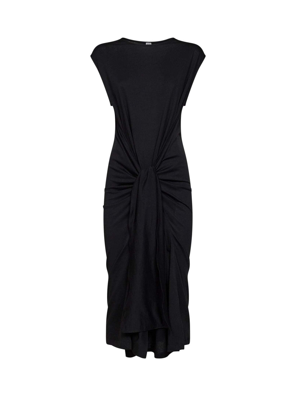 Toteme Women Black Jersey Tie-Waist Midi Dress
