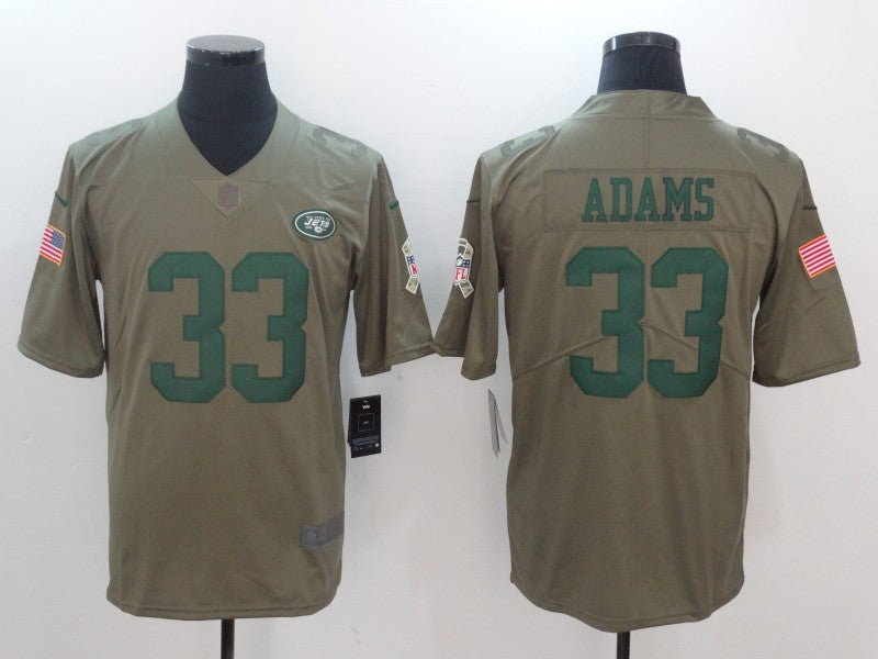 Men's New York Jets Jamal Adams #33 Brown Player Game jersey