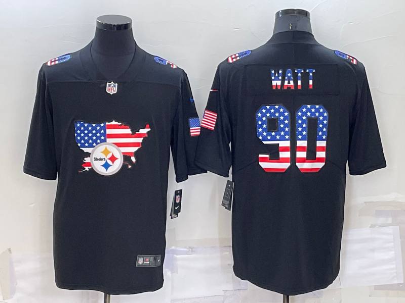 Men's Pittsburgh Steelers #90 T.J. Watt Black Alternate Player jersey