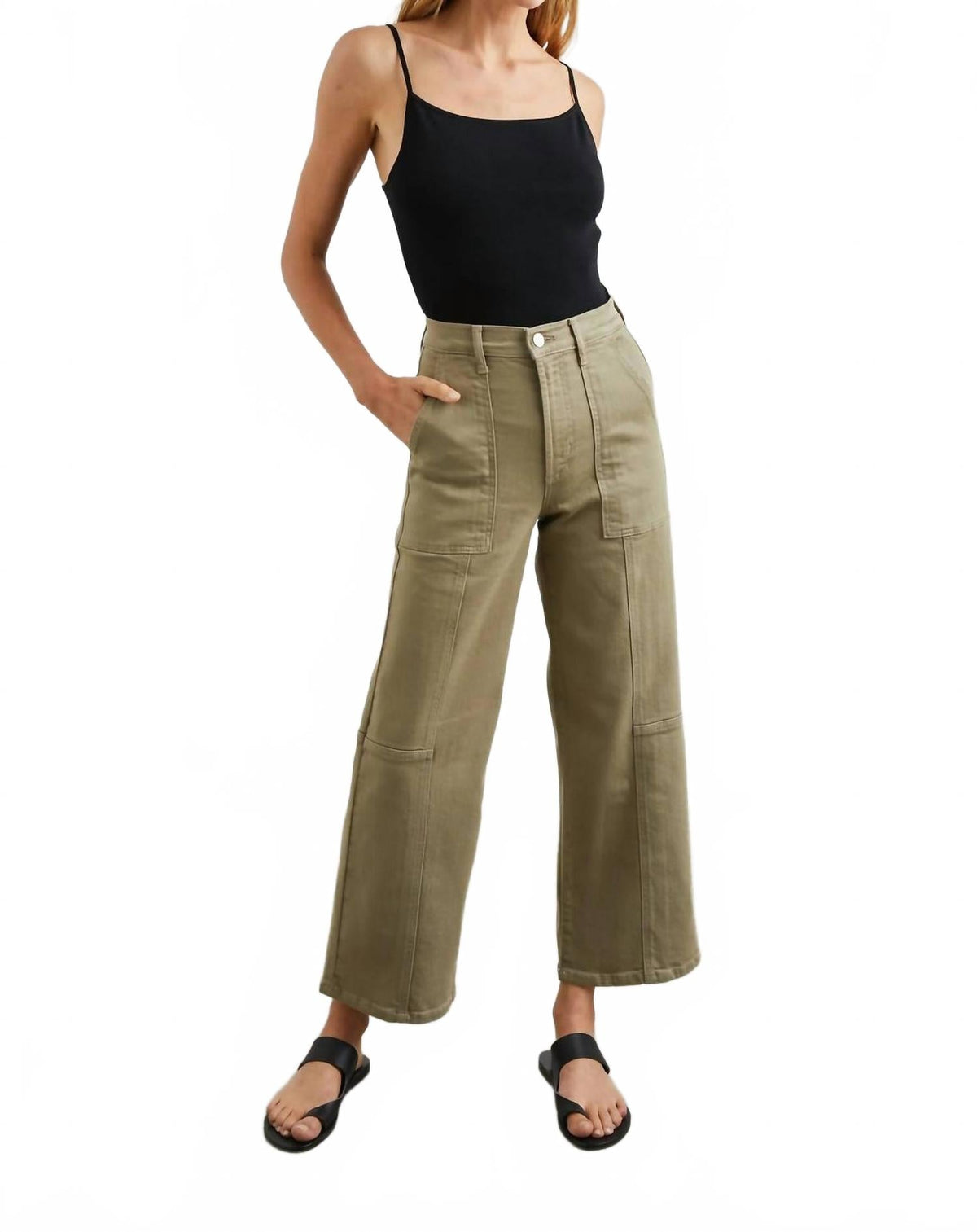 Getty Crop Utility Pant In Olive