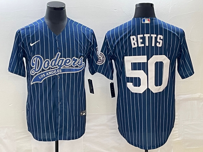Men's Los Angeles Dodgers Mookie Betts #50 Blue Player jersey Joint Edition
