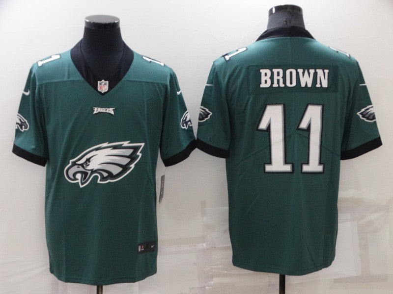 Men's Philadelphia Eagles A.J. Brown #11 Midnight Green Game Player jersey