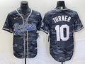 Men's Los Angeles Dodgers Justin Turner #10 Grey Camouflage Player jersey Joint Edition
