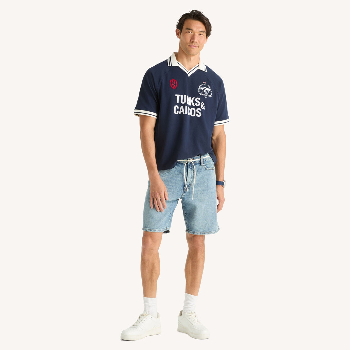 Nautica Mens Johnny Collar Polo