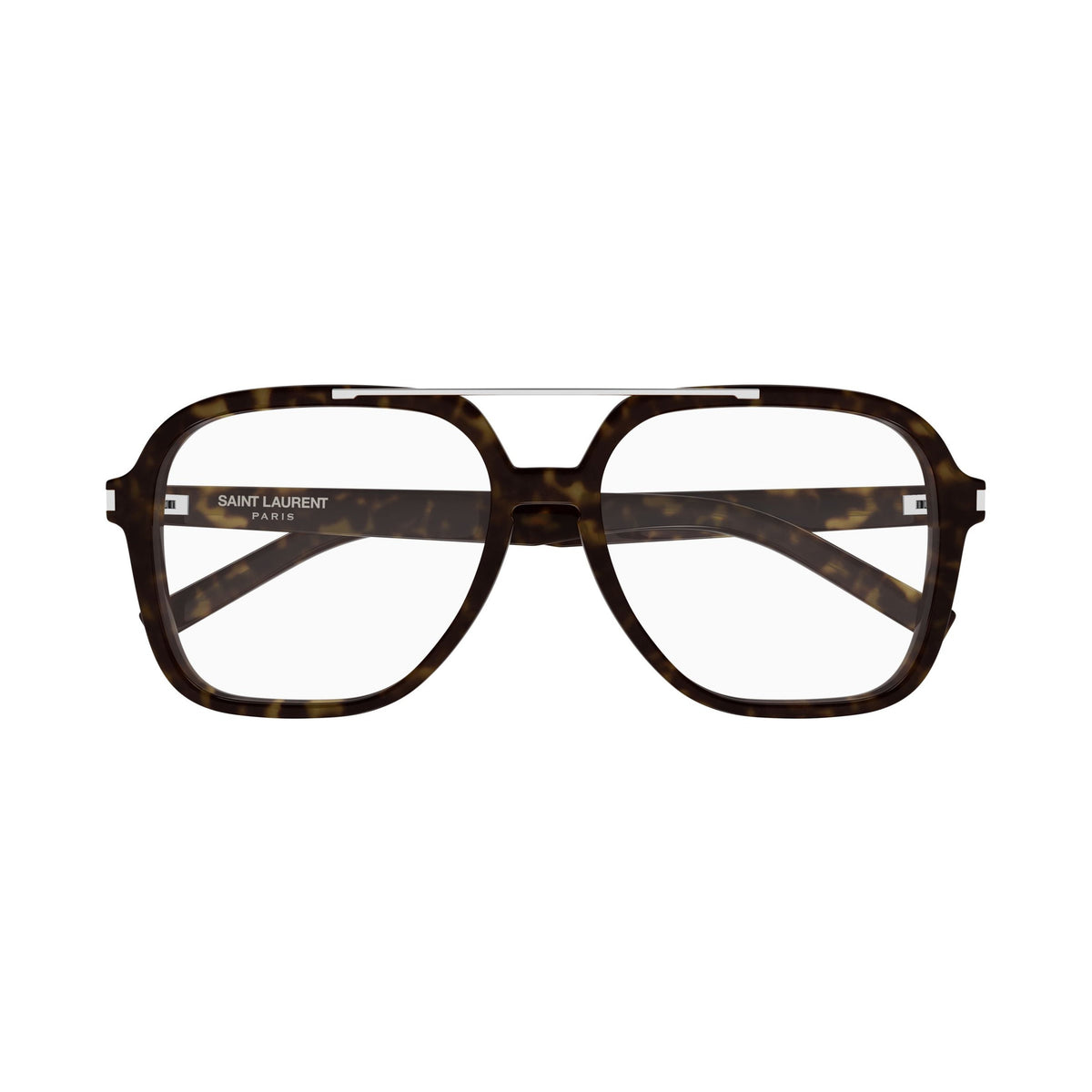 Oversized Square Tortoiseshell Sunglasses With Silver Metal Bridge