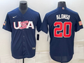 Men's 2023 World Baseball Classic #20 Pete Alonso USA Navy Jersey1