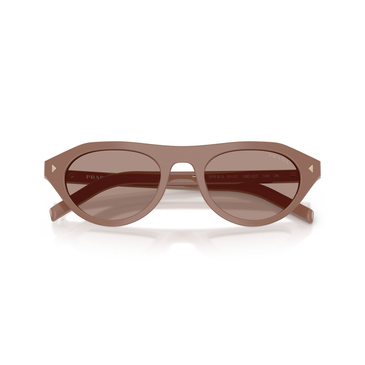 Rounded Cat-Eye Acetate Sunglasses With Gold Accents