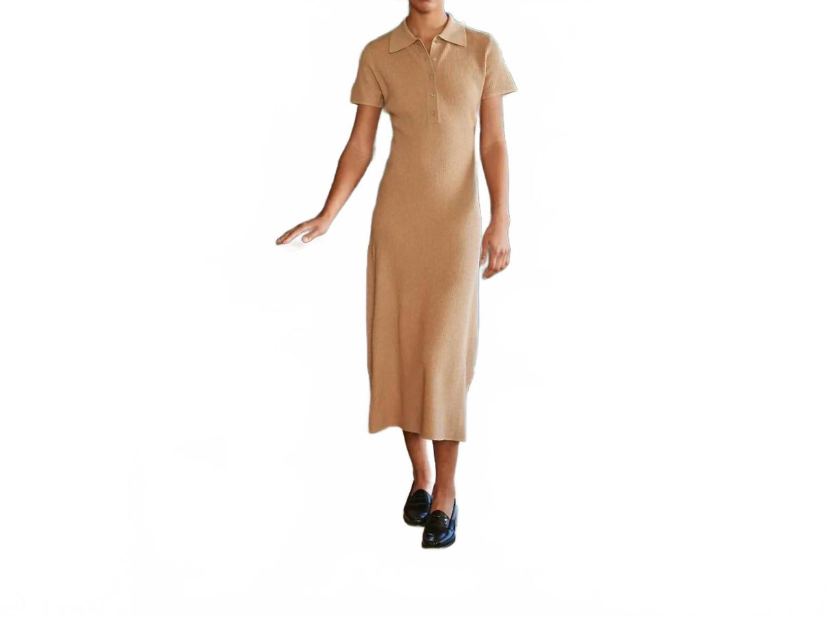 Arden Polo Dress In Beige