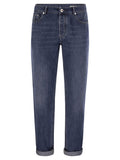 Brunello Cucinelli Men Five-Pocket Traditional Fit Trousers In Lightweight Denim