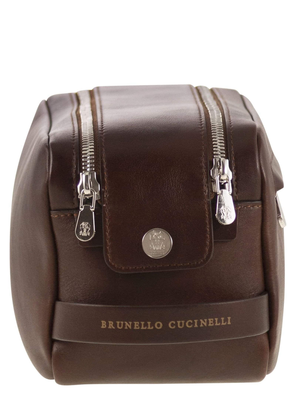 Brunello Cucinelli Men Leather Beauty Case With Double Zip