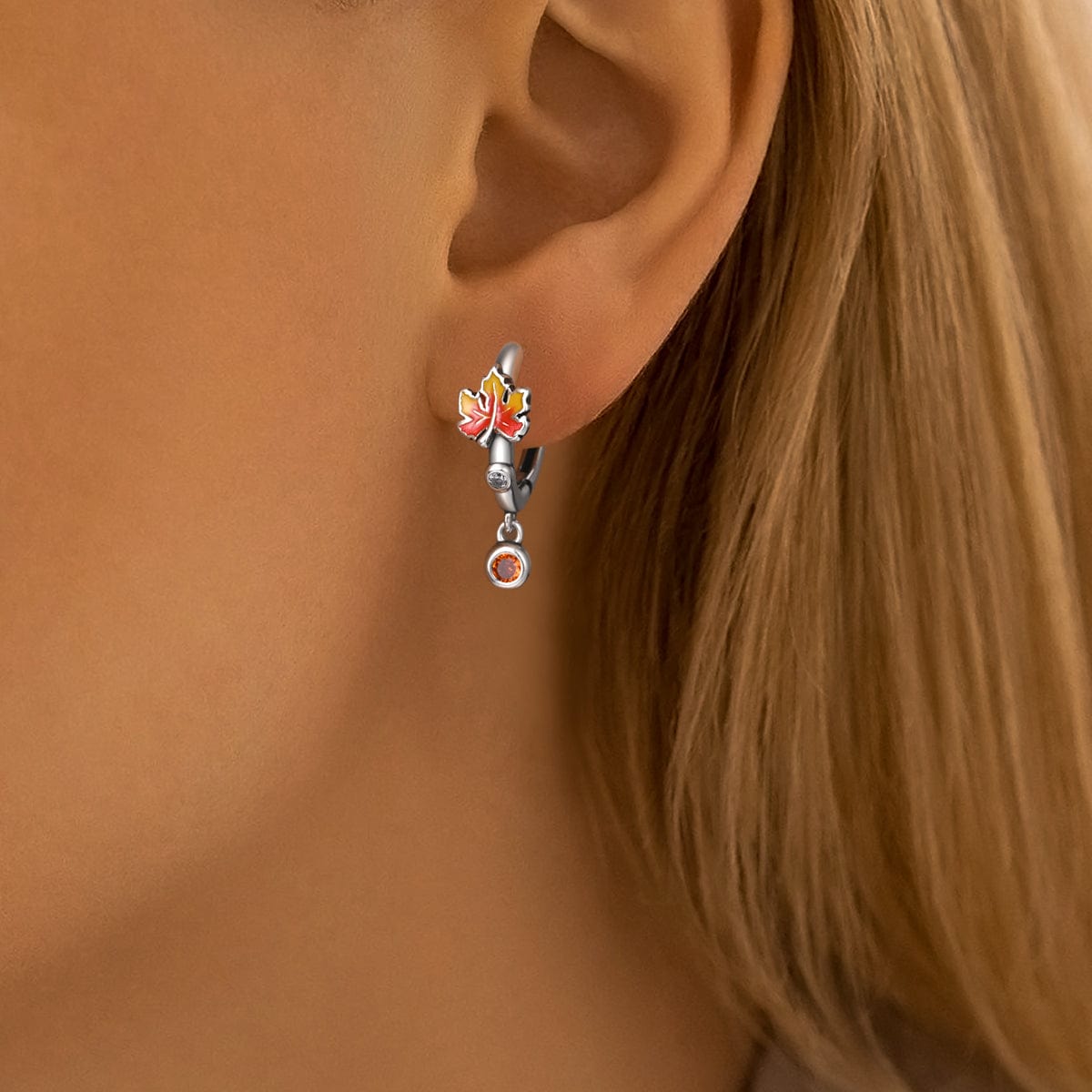 Autumn Glow Maple Leaf Earrings