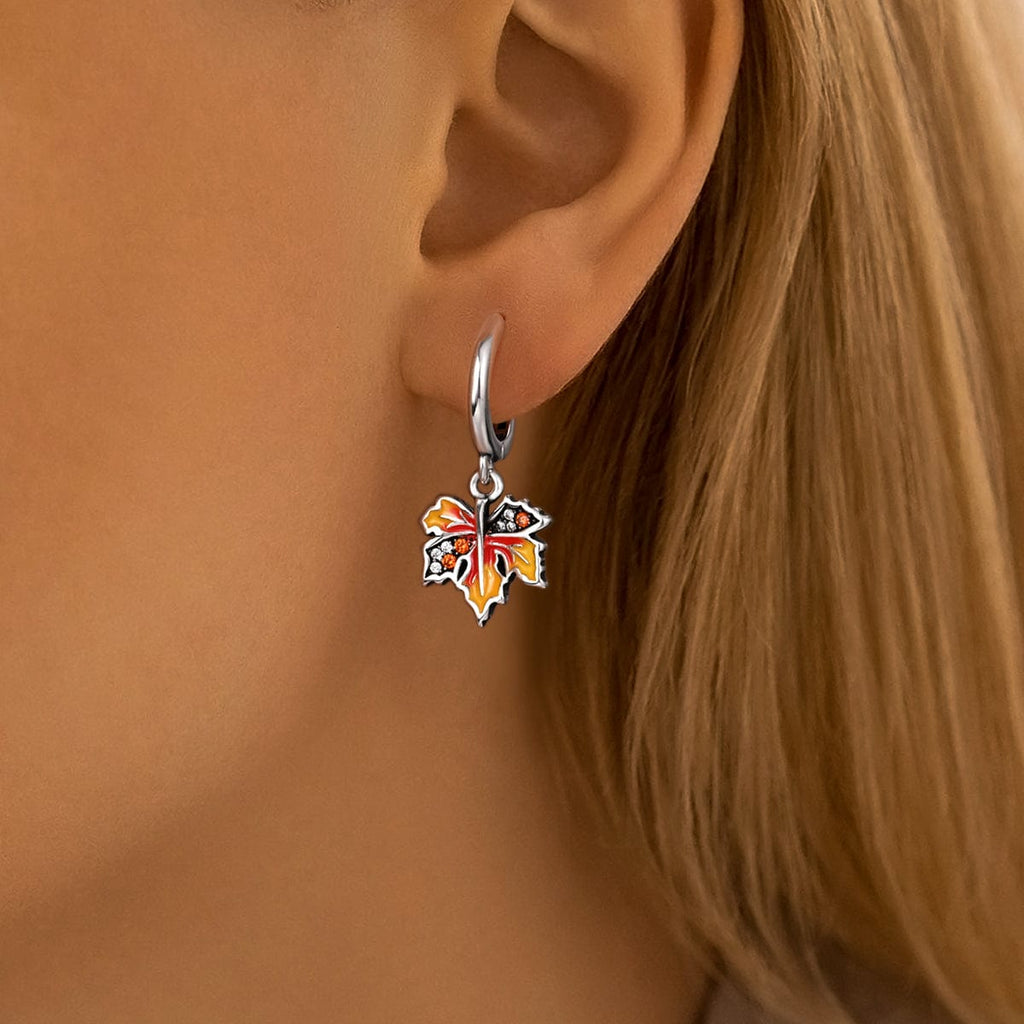 Autumn Maple Leaf Drop Earrings
