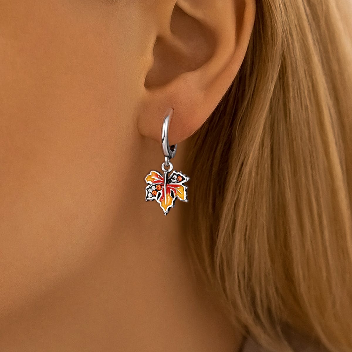 Autumn Maple Leaf Drop Earrings