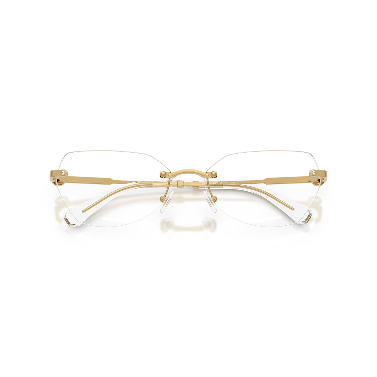 0Sk1031 Gold Rimless Eyeglasses with Crystal Accents