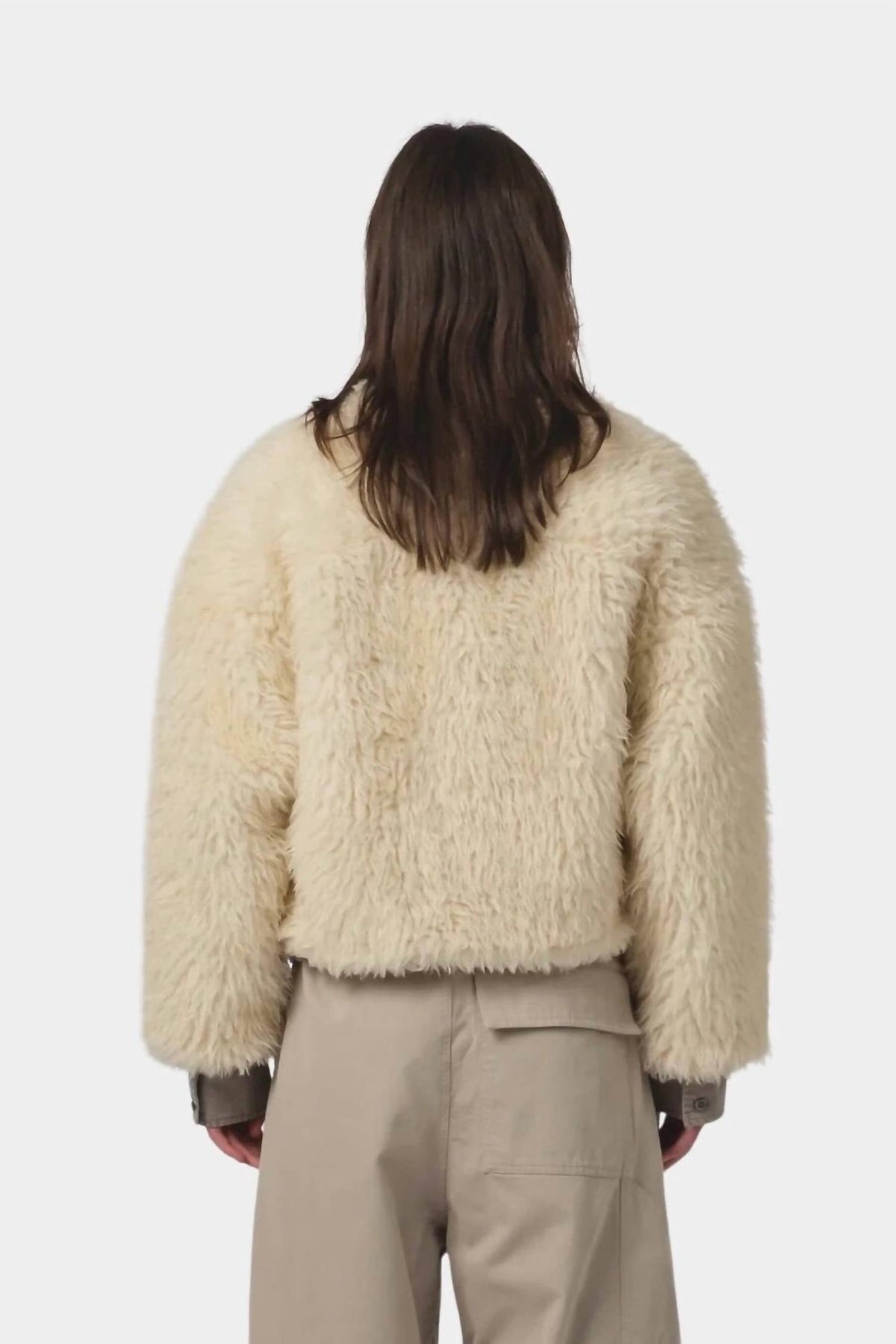 Shetland Alaska Fluff Jacket In Ecru