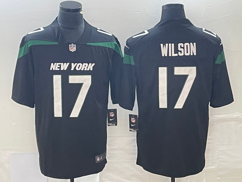 Men's New York Jets Garrett Wilson #17 Stealth Black Alternate Vapor Untouchable Limited jersey